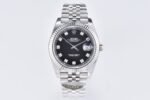 DateJust 41mm 126334 904 SS QF V2 1:1 Best Edition Black Dial Diamond Marker On Jubilee Bracelet DD3235