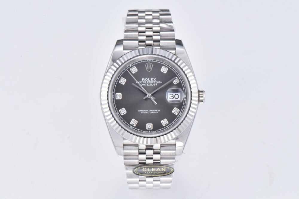DateJust 41mm 126334 904 SS QF V2 1:1 Best Edition Rhodium Dial Diamond Marker On Jubilee Bracelet DD3235