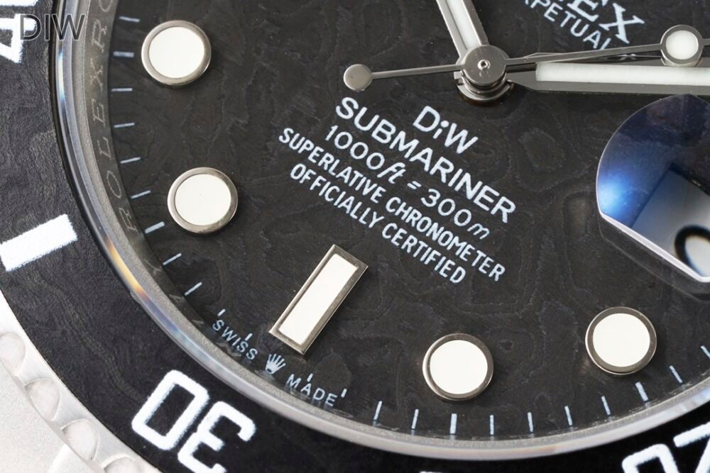 Submariner DIW Carbon Bezel VSF 1:1 Best Edition Black Carbon Dial on Sandblasted Bracelet VS3135 - Image 5