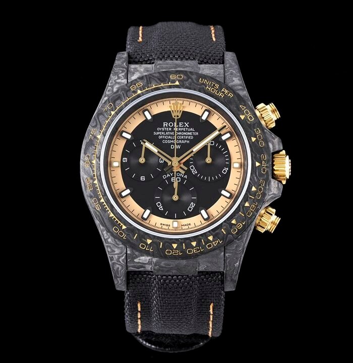 Daytona DIW Carbon/YG DIWF Best Edition Black/Gold Dial on Black Nylon Strap A7750