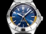 Chronomat 40mm GMT SS TWSF 1:1 Best Edition Blue/Yellow Dial on SS Bracelet A2836 - Image 5