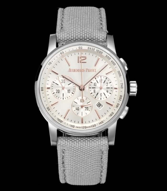 Code 11.59 Chrono 26393 SS/RG APPF Best Edition Silver Dial on Gray Nylon Strap A4401