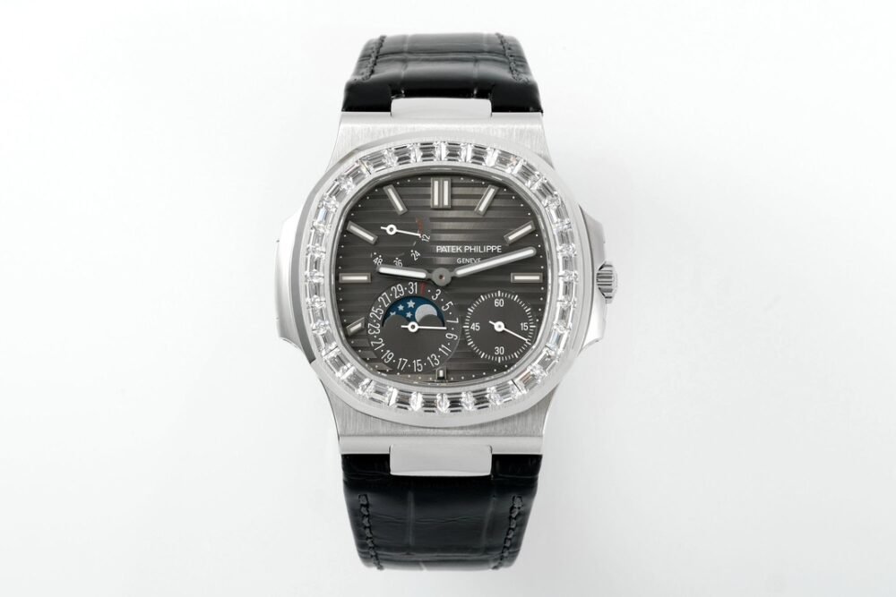 Nautilus 5740 T Diamonds Bezel SS TWF Best Edition Gray Dial on SS Bracelet A240