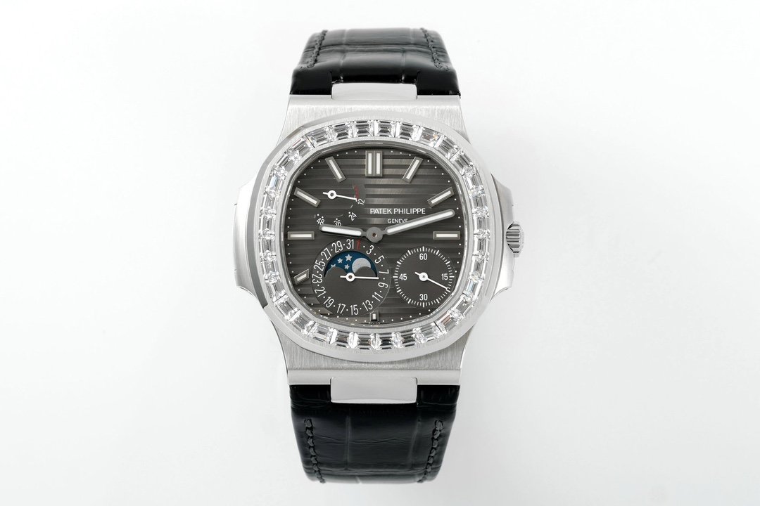 Nautilus 5740 T Diamonds Bezel SS TWF Best Edition Gray Dial on SS Bracelet A240