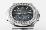 Nautilus 5724G SS/T Diamonds PPF 1:1 Best Edition Blue Dial on Black Leather Strap A240 Super Clone - Image 5