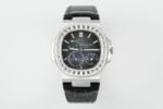 Nautilus 5724G SS/T Diamonds PPF 1:1 Best Edition Blue Dial on Black Leather Strap A240 Super Clone