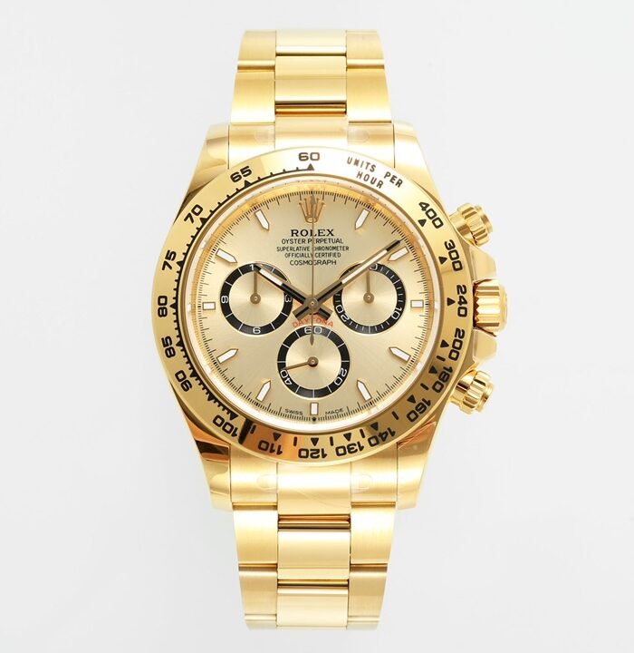 Daytona 126508 Gain Weight YG QF 1:1 Best Edition YG/Black Dial T Crystal Markers On YG Bracelet SH4131 V6