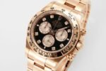 Daytona 126505 Gain Weight RG QF 1:1 Best Edition Bright Black Dial RG Subdial Diamonds Markers on RG Bracelet SH4131 V6 - Image 3