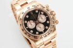 Daytona 126505 Gain Weight RG QF 1:1 Best Edition Bright Black Dial RG Subdial Diamonds Markers on RG Bracelet SH4131 V6 - Image 2