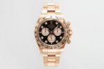 Daytona 126505 Gain Weight RG QF 1:1 Best Edition Bright Black Dial RG Subdial Diamonds Markers on RG Bracelet SH4131 V6
