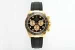 Daytona 126518 QF Gain Weight 1:1 Best Edition Black Dial Gold Subdial Diamonds Markers on Oysterflex Strap SH4131 V11