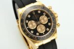 Daytona 126518 QF Gain Weight 1:1 Best Edition Black Dial Gold Subdial Diamonds Markers on Oysterflex Strap SH4131 V11 - Image 2