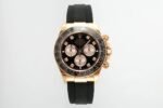 Daytona 126515 QF Gain Weight 1:1 Best Edition Black Dial RG Subdial Diamonds Markers on Oysterflex Strap SH4131 V11