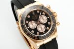 Daytona 126515 QF Gain Weight 1:1 Best Edition Black Dial RG Subdial Diamonds Markers on Oysterflex Strap SH4131 V11 - Image 2