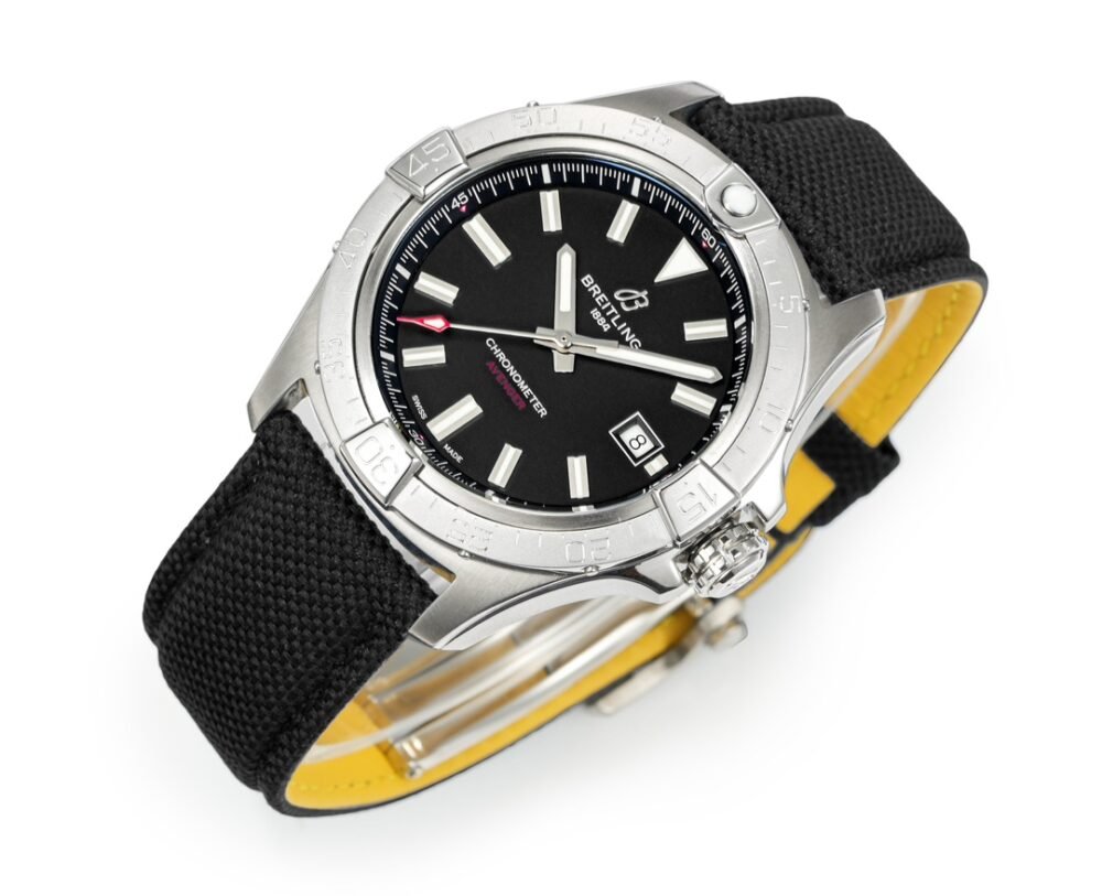 Avenger Chronometer 42mm SS BLSF 1:1 Best Edition Black Dial On Black Nylon Strap A2824 - Image 2