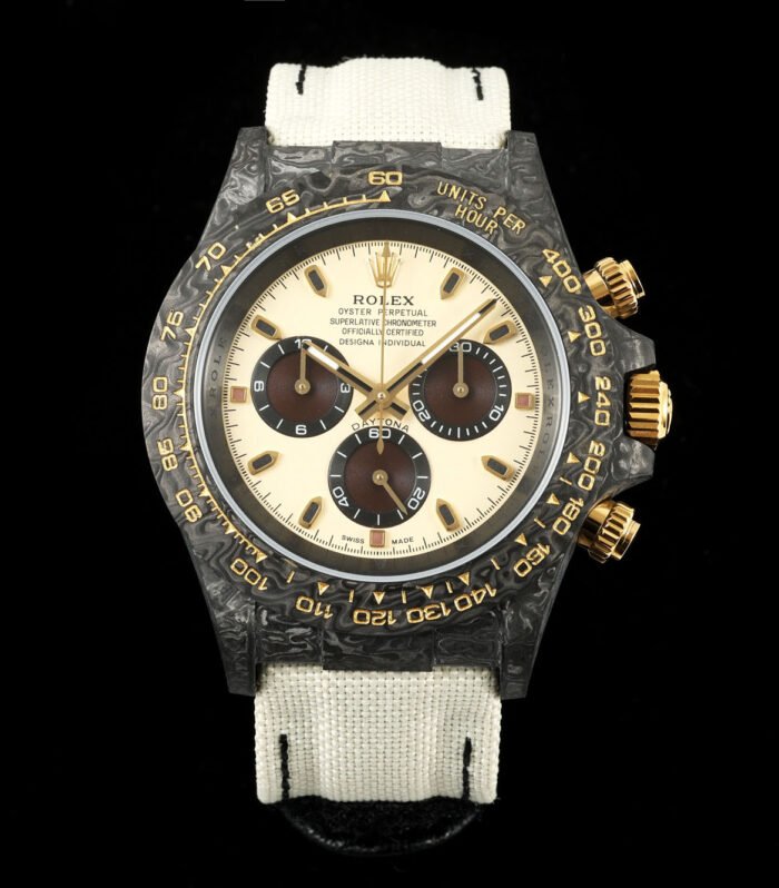 Daytona DIW Black Carbon DIWF Best Edition Cream Dial On Cream Nylon Strap A4801