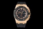 Royal Oak Offshore 44mm RG TKF Best Edition Black Dial Ceramic Bezel on Black Rubber Strap A3126