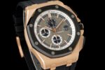Royal Oak Offshore 44mm RG TKF 1:1 Best Version Grey Dial Black Rubber Strap A3126 - Image 2