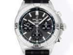 Chronomat B01 44mm SS BLSF 1:1 Best Edition Black Dial Black Subdial on Black Rubber Strap A7750 to Cal.01 - Image 2