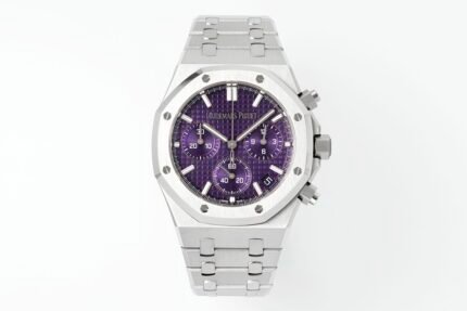 Royal Oak Chrono 26240 SS V2 APSF 1:1 Best Edition Purple Dial On SS Bracelet SA4401 Super Clone (Free Sprung)