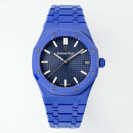 Royal Oak 15500 Blue Ceramic APSF 1:1 Best Edition Blue Dial On Blue Ceramic Bracelet SA4302 Super Clone