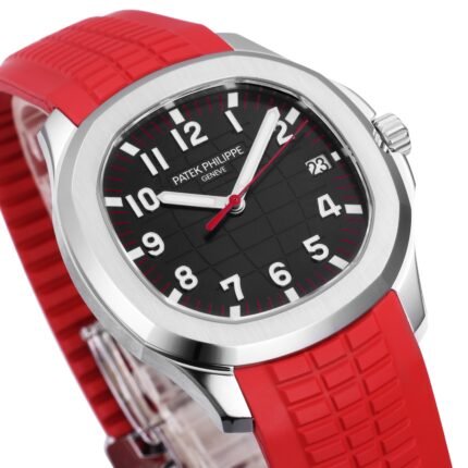 Aquanaut 5167 SS 3KF Best Edition Gray Dial On Red Rubber Strap A324 Super Clone V2 - Image 3