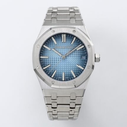 Royal Oak 41mm 15510 SS ZF 1:1 Best Edition Blue Ombre Textured Dial On SS Bracelet A4302