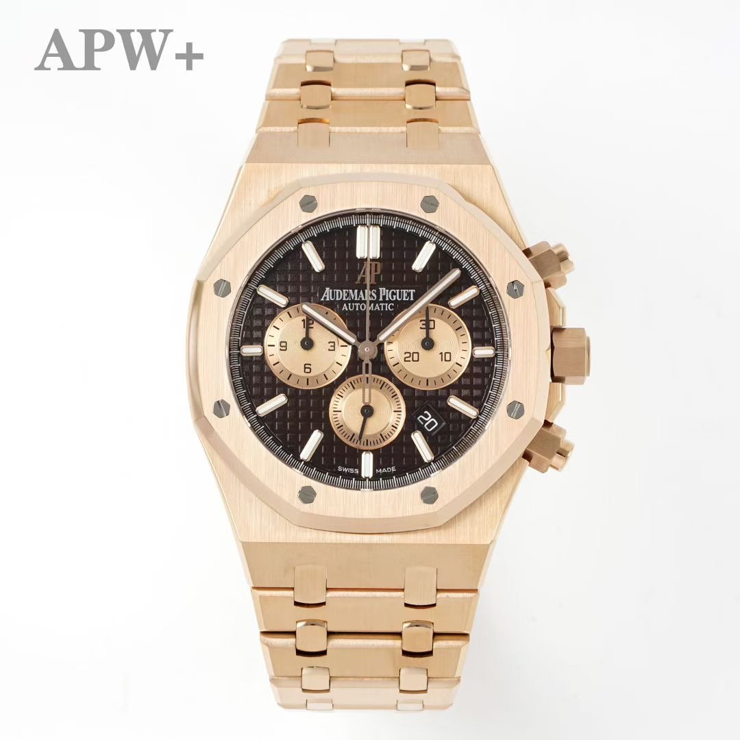 Lady Royal Oak 33mm 67651 RG ZF 1:1 Best Edition Brown Textured Dial on RG Bracelet RONDA Quartz
