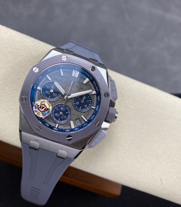 Royal Oak Offshore 43mm 26420 Ceramic Bezel RG APSF 1:1 Best Edition Grey Dial Grey Rubber Strap SA4401 Super Clone