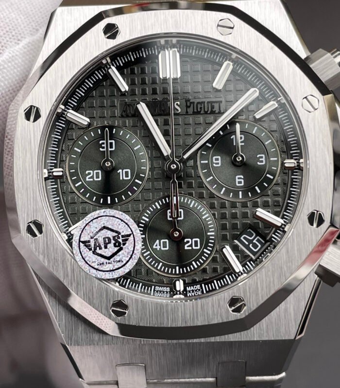 Royal Oak Chrono 26240 SS V2 APSF 1:1 Best Edition Green Dial On SS Bracelet Super Clone 4401