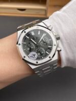 Royal Oak Chrono 26240 SS V2 APSF 1:1 Best Edition Green Dial On SS Bracelet Super Clone 4401 - Image 4