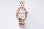 Bulgari Serpenti Seduttori BVF 33mm White Dial RG Diamond Case RG Stainless Steel Bracelet Swiss Quartz Movement