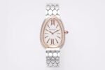 Bulgari Serpenti Seduttori BVF 33mm White Dial RG Diamond Case 316L Stainless Steel Bracelet Swiss Quartz Movement