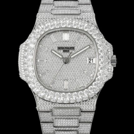 Patek Philippe Nautilus 5711 Diamond-Set White Gold Nautilus AMGF 40MM Silver Double-Row Diamond Bezel Diamond Dial Diamond Strap Movement 324