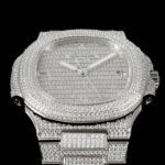 Patek Philippe Nautilus 5711 White Gold Nautilus AMGF 40MM with Double-Row Diamond Bezel Silver Diamond Strap Movement 324 - Image 3