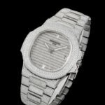 Patek Philippe Nautilus 5711 White Gold Nautilus AMGF 40MM with Double-Row Diamond Bezel Silver Diamond Strap Movement 324 - Image 4