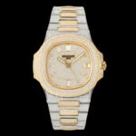 Patek Philippe Nautilus 5711 Diamond-Set White Gold Nautilus AMGF Watch 40mm 18K Yellow Double-Row Diamond-Set Bezel Yellow Gold/White Gold Bracelet, Calibre 324
