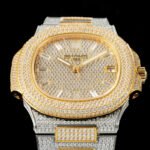 Patek Philippe Nautilus 5711 Diamond-Set White Gold Nautilus AMGF Watch 40mm 18K Yellow Double-Row Diamond-Set Bezel Yellow Gold/White Gold Bracelet, Calibre 324 - Image 3