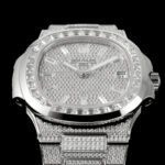 Patek Philippe Nautilus 5711 Diamond-Set White Gold Nautilus AMGF 40MM Silver Single-Row Diamond Bezel Silver Diamond Strap Movement 324 - Image 3