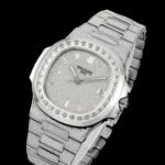 Patek Philippe Nautilus 5711 Diamond-Set White Gold Nautilus AMGF 40MM Silver Single-Row Diamond Bezel Silver Diamond Strap Movement 324 - Image 4