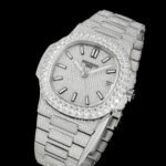 Patek Philippe Nautilus 5711 Diamond-Set White Gold Nautilus AMGF 40MM Silver Double-Row Diamond Bezel Silver Diamond Strap Movement 324 - Image 4