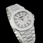 Patek Philippe Nautilus 5711 Diamond-Set White Gold Nautilus AMGF 40MM Silver Double-Row Diamond Bezel Silver Diamond Strap Movement 324 - Image 5