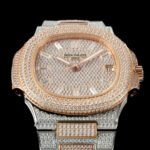 Patek Philippe Nautilus 5711 Diamond-Set White Gold Nautilus AMGF 40MM 18K Rose Gold Double-Row Diamond Bezel Rose Gold/White Gold Strap Movement 324 - Image 3