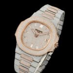 Patek Philippe Nautilus 5711 Diamond-Set White Gold Nautilus AMGF 40MM 18K Rose Gold Double-Row Diamond Bezel Rose Gold/White Gold Strap Movement 324 - Image 4