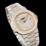 Patek Philippe Nautilus 5711 Diamond-Set White Gold Nautilus AMGF 40MM 18K Rose Gold Double-Row Diamond Bezel Rose Gold/White Gold Strap Movement 324 - Image 5