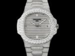 Patek Philippe Nautilus 5711 White Gold Nautilus AMGF 40mm 18K White Gold Double-Row Diamond Bezel and Strap Movement 324