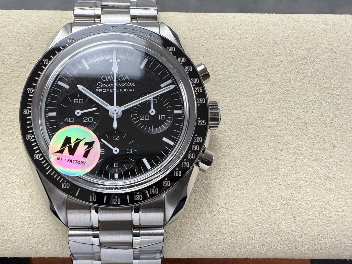 Speedmaster Professional SS N1F Best Edition Black Dial On SS Bracelet Asian 3861