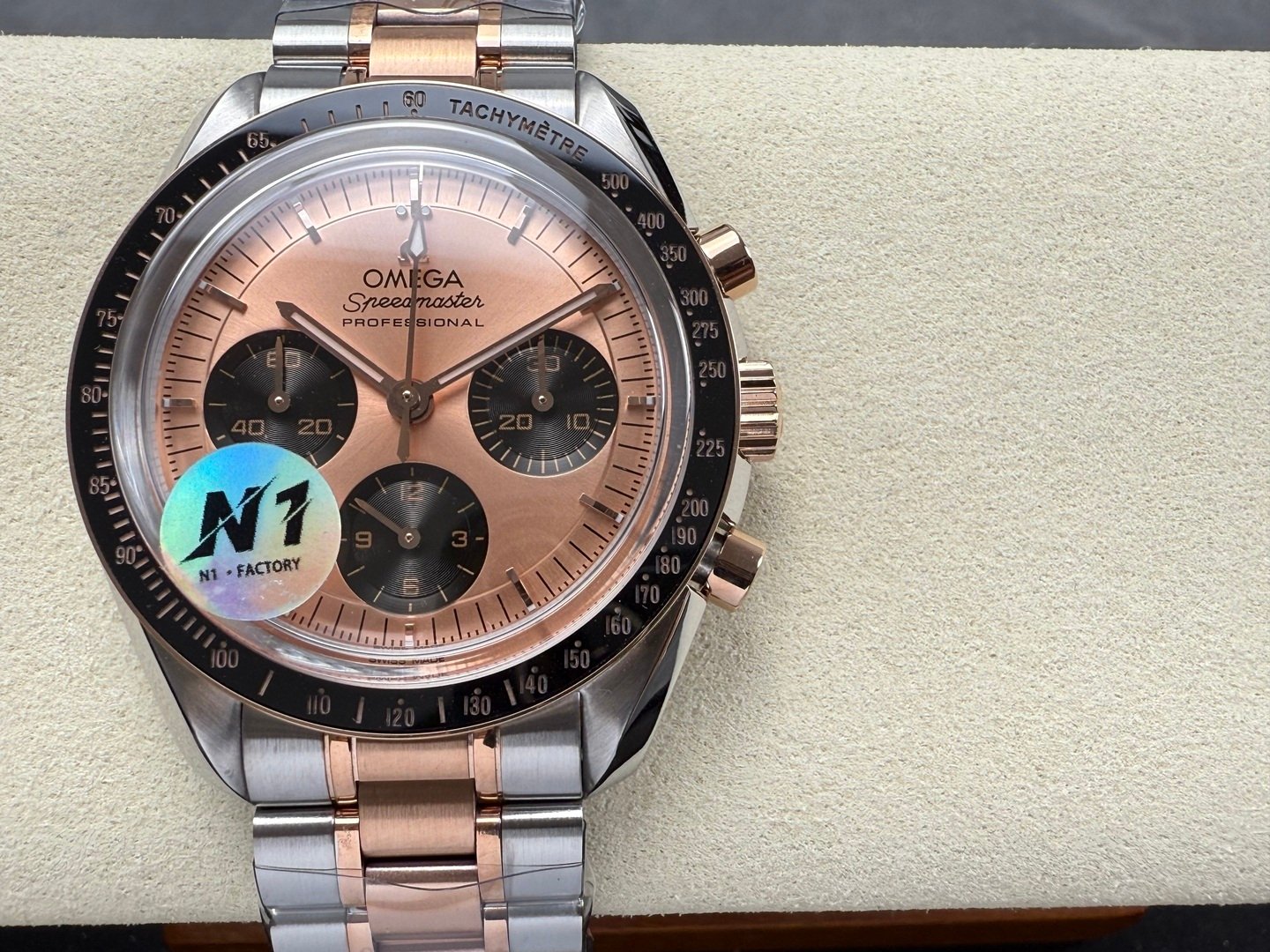 SPEEDMASTER PROFESSIONAL SS N1F BEST EDITION ROSE GOLD DIAL ON RG/SS BRACELET ASIAN 3861
