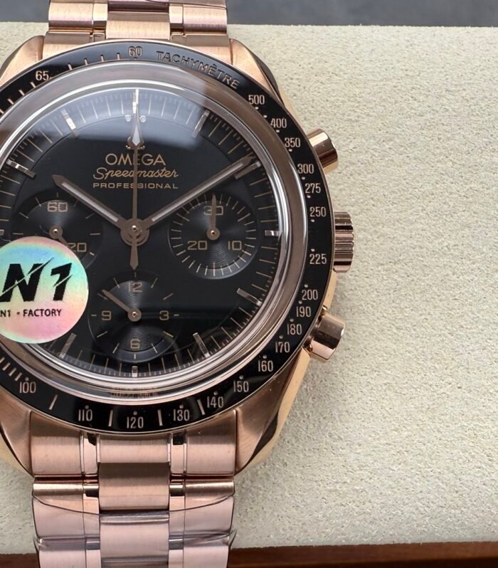 Speedmaster Professional SS N1F Best Edition Black Dial On Rose Gold Bracelet Asian 3861