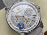 Code 11.59 Chrono 26393 SS APSF 1:1 Best Edition Silver Dial On Gray Leather Strap Super Clone SA4401 - Image 3